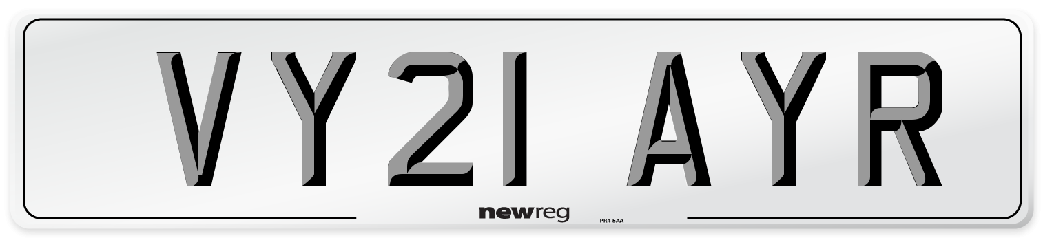 VY21 AYR Number Plate from New Reg